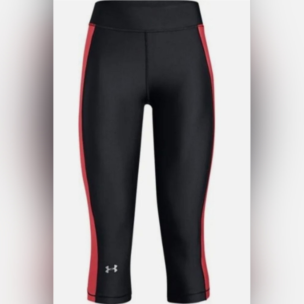 Under Armour Heat Gear Compression Women's Black and Pink Leggings Size Large